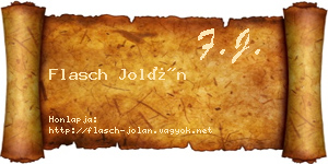 Flasch Jolán névjegykártya